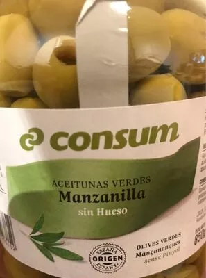 Aceitunas verdes Manzanilla sin Hueso Consum , code 8414807503152