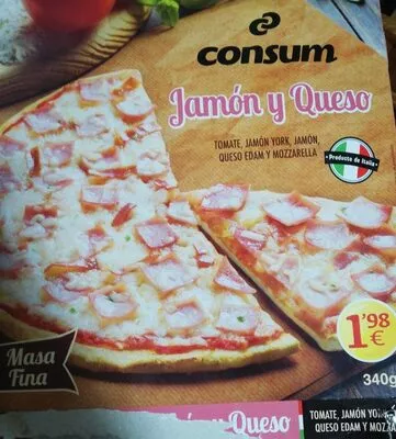 Pizza jamón York y queso Consum , code 8414807520296