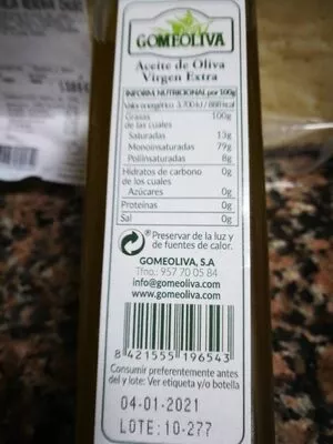 Aceite de oliva virgen extra Gomeoliva , code 8421555196543