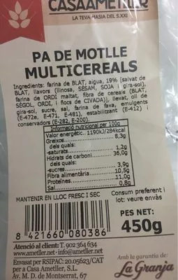 Pa de motlle multicereals Casa Ametller 450 g, code 8421660080386