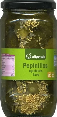 Pepinillos agridulces Extra Alipende 670 g (neto), 370 g (escurrido), 720 ml, code 8421691687721