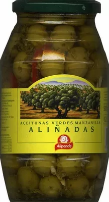 Aceitunas verdes enteras aliñadas "Alipende" Variedad Manzanilla Alipende 800 g (neto), 500 g (escurrido), 820 ml, code 8421691712294