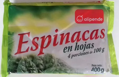 Espinacas en hojas Alipende 400 g (4 x 100 g), code 8421691772243