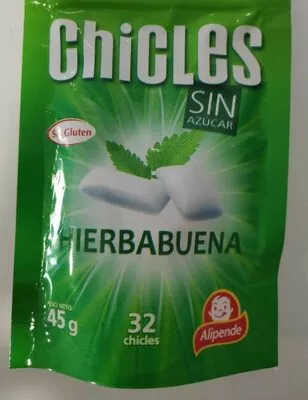 Chicles sabor Hierbabuena SIN Azúcar Alipende 45 g, code 8421691847507