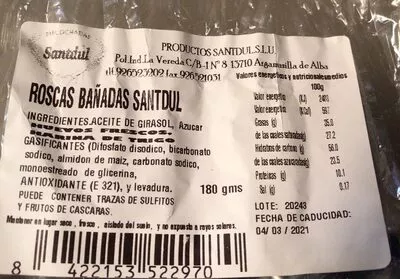 Roscas bañadas Santdul santdul , code 8422153522970