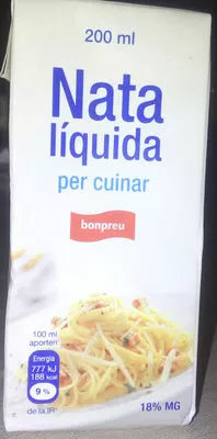 Nata líquida per cuinar Bonpreu 200 ml, code 8422410884551