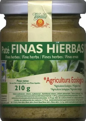 Paté vegetal de tofu y finas hierbas Vegetalia 210 g, code 8422791000144