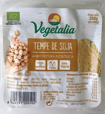 Tempeh de soja Vegetalia 250 g (2 x 125 g), code 8422791000502