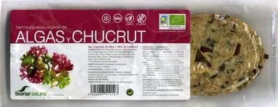 Hamburguesas vegetales Algas y chucrut Soria Natural 160 g (2 x 80 g), code 8422947510107