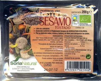 Rollitos de tofu con sesamo tostado Soria Natural 200 g (2 x 100 g), code 8422947521042