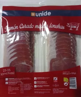 Jamón curado medias lonchas Unide 2 x 100 g, code 8423086014754