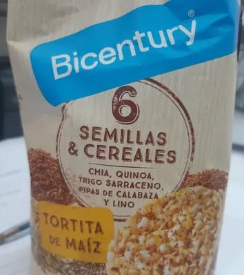 6 semillas y cereales. Tortita de maiz Bicentury 119,6g, code 8423207209472