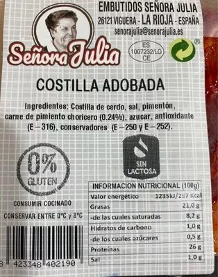 Costilla adobada Señora Julia , code 8423348402190