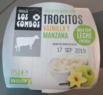 Yogur cremoso con trocitos vainilla y manzana Los Combos 125 g, code 8423390100761