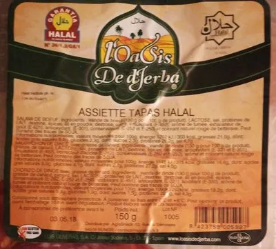 Assiette tapas halal L'oasis De Djerba , code 8423759005997