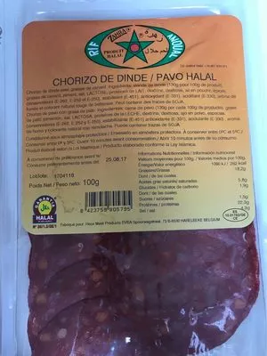 Chorizo de dinde Rif Anoual 100 G, code 8423759805795