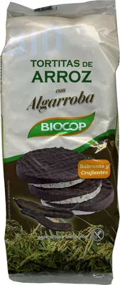 Tortitas de arroz con algarroba Biocop 100 g (6 * 16,6 g), code 8423903040232