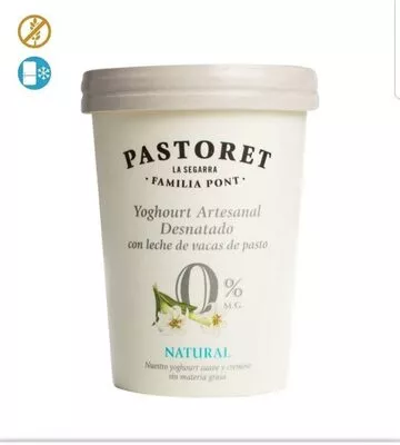 Yogur artesanal natural desnatado Pastoret 500 g, code 8424790100146