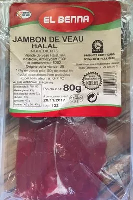 Jambon de veau halal El Benna , code 8424863056868