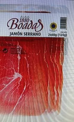 Jamón serrano boadas 2 x 60 g, code 8425545115095