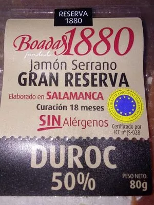 Jamón serrano Boadas 80 g, code 8425545117815