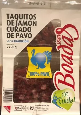 Taquitos de jamón curado de pavo  2 x 50 g, code 8425545121010