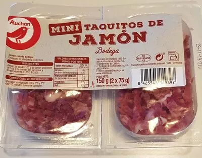 Mini taquitos de jamón bodega Auchan 2 x 75 g, code 8425545149397