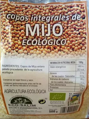 Copos integrales de mijo eco  500 g, code 8426633001221