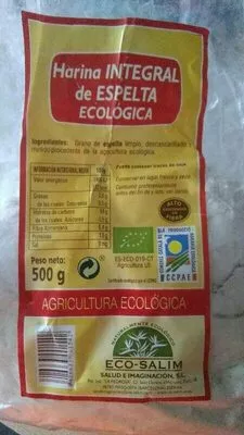 Harina integral de espelta ecológica Tesco 500 g, code 8426633001542