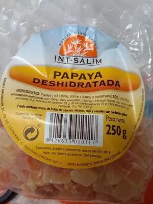 Papaya deshidratada Int-Salim , code 8426633010117