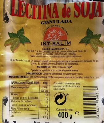 Lecitina de soja Int-Salim , code 8426633500236