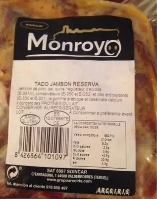 Taco jambon reserva Monroyo , code 8426864101097