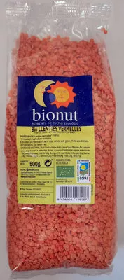 Bio llenties vermelles Bionut 500 g, code 8426904175057