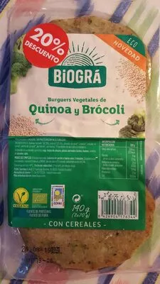 Burguers Vegetales de quinoa y brócoli  2 x 70 g, code 8426904176344