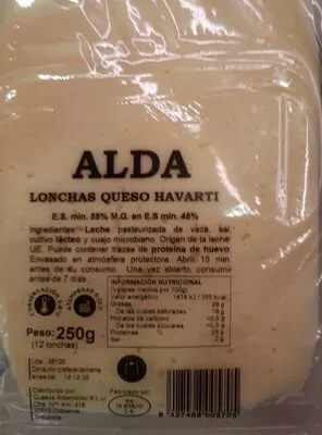 Lonchas Queso Havarti alda , code 8427468005705