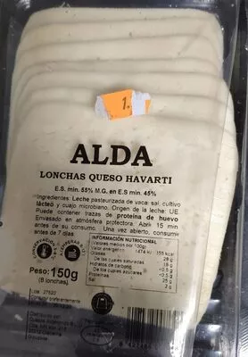 Lonchas queso havarti ALDA alda , code 8427468007648