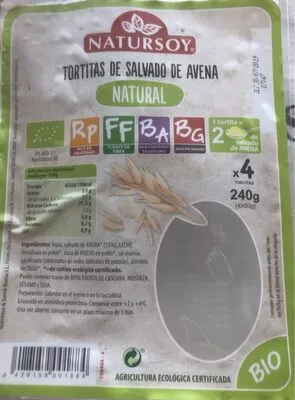 Natursoy tortitas de salvado de avena Natursoy 4 x 60 g, code 8428159001884