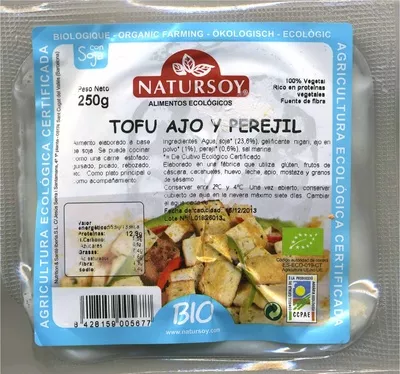 Tofu ecológico "Natursoy" Ajo y perejil Natursoy 250 g, code 8428159005677