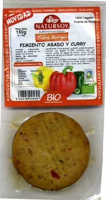 Hamburguesas vegetales Pimiento asado y curry Natursoy 150 g (2 x 75 g), code 8428159005691