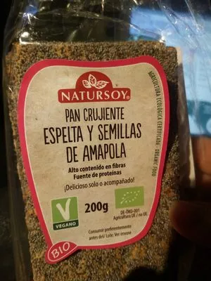 Pan Crujiente Espelta Y S. Amapolas (vegano) 200G Natursoy 200g, code 8428159005875