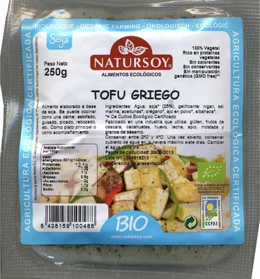 Tofu ecológico "Natursoy" Griego Natursoy 250 g, code 8428159100488