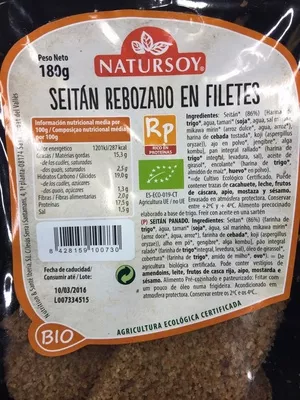 Seitan rebozado Natursoy 180 g, code 8428159100730