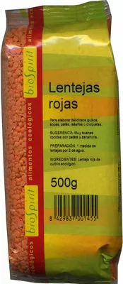 Lentejas rojas peladas BioSpirit 500 g, code 8429837001455