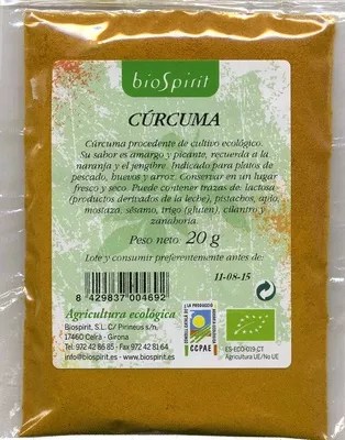 Cúrcuma molida BioSpirit 20 g, code 8429837004692