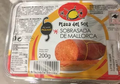 Sobrasada de Mallorca Plaza del Sol 200 g, code 8429874550022