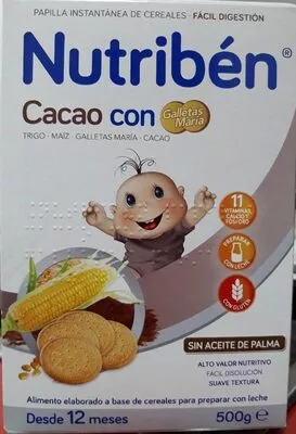 Papilla instantánea de cereales de cacao y galleta nutriben , code 8430094305835