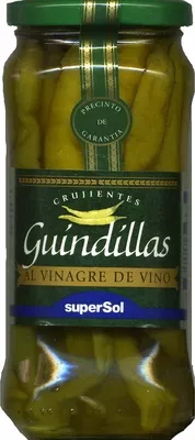 Guindillas encurtidas "SuperSol" SuperSol 300 g (neto), 120 g (escurrido), 370 ml, code 8430803007517