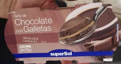 Tarta de chocolate con galletas superSol 2 x 70 g, code 8430803036388