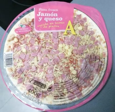 Pizza fresca Jamón y queso Alimerka , code 8430807004543