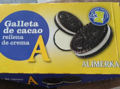 Galleta de cacao rellena de crema Alimerka , code 8430807009500